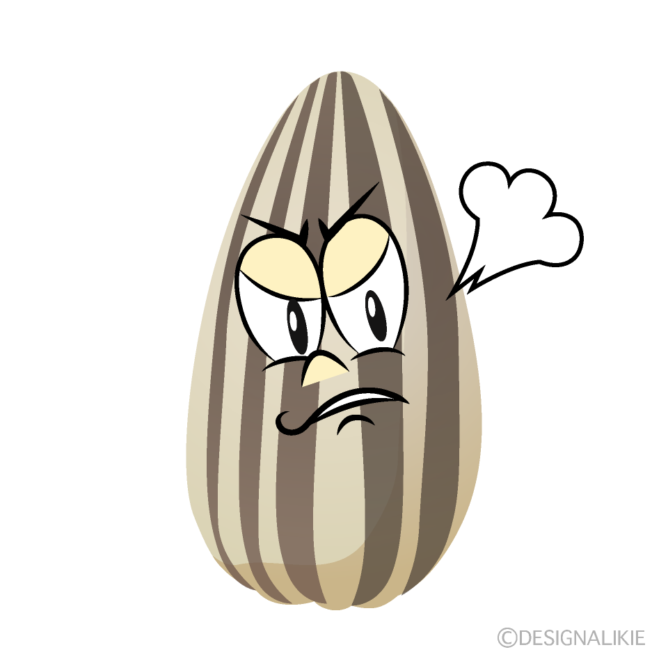 Free Angry Sunflower Seed Cartoon Clipart Image | Charatoon