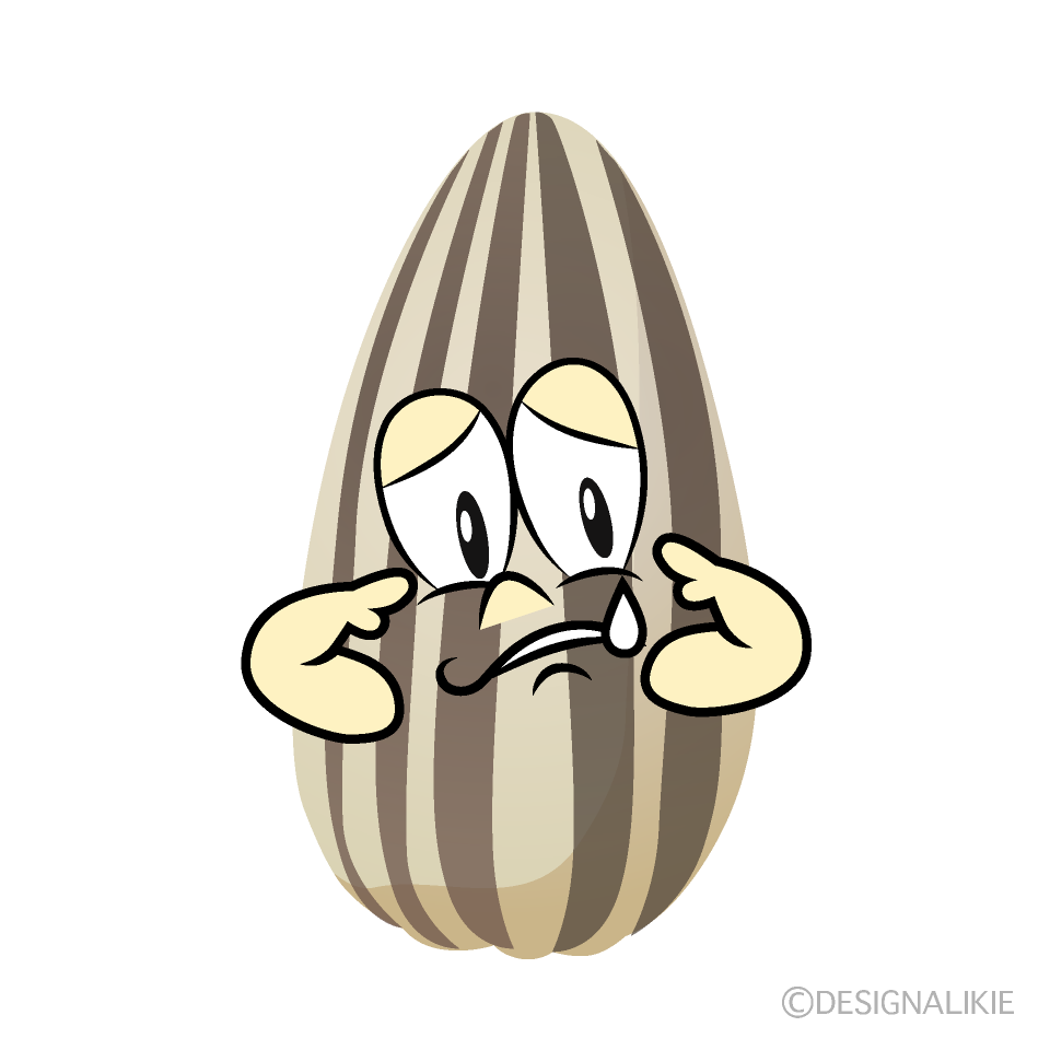 Sad Sunflower Seed Cartoon Character Image