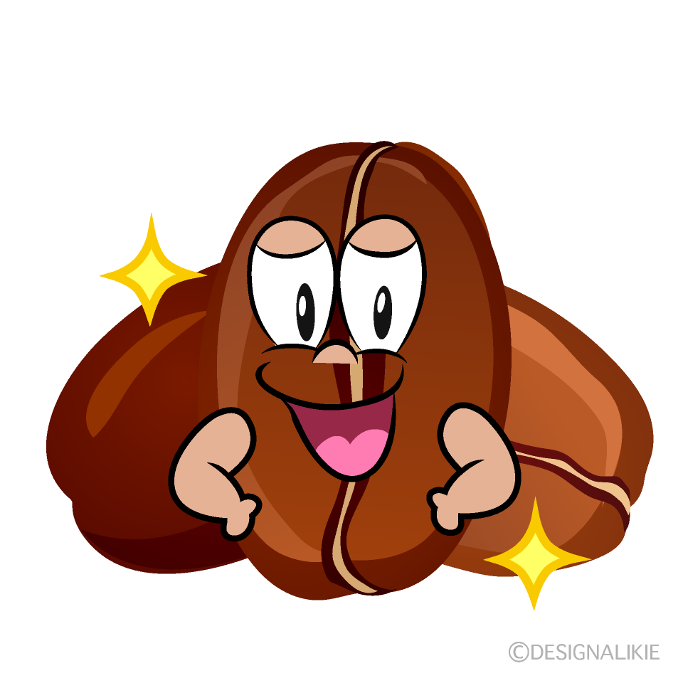 Glitter Coffee Bean Cartoon Character Image