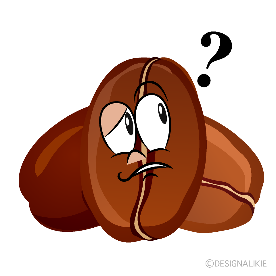 Thinking Coffee Bean Cartoon Character Image