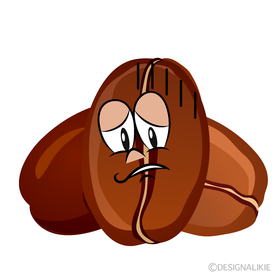 Depressed Coffee Bean Cartoon Character Image