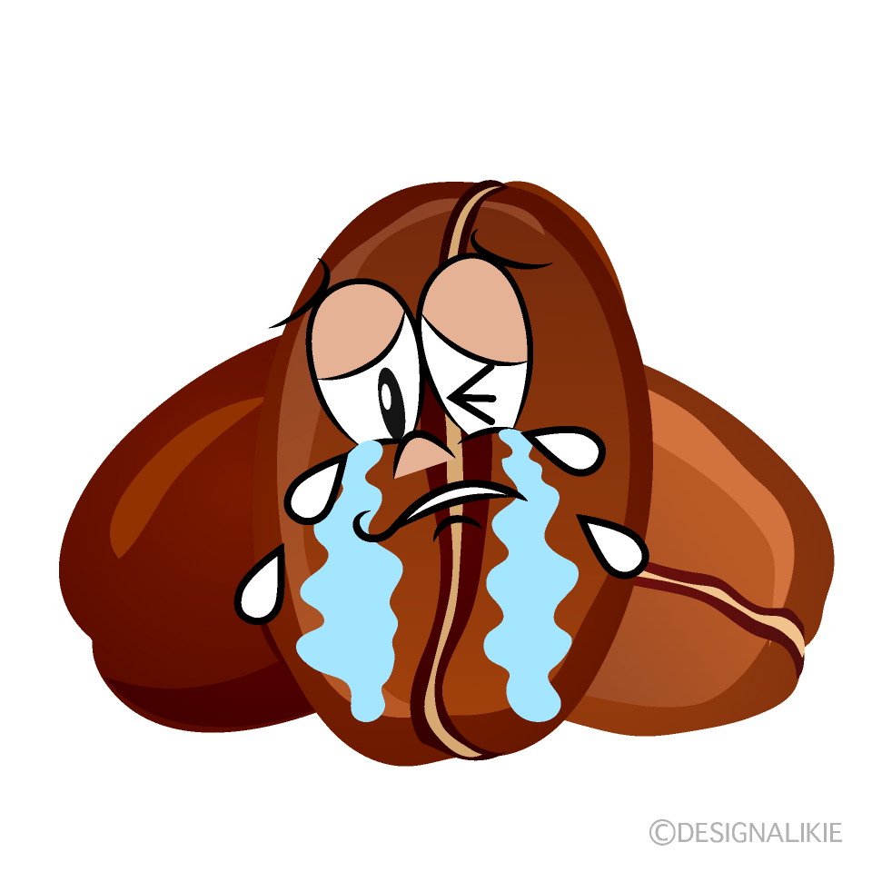 Crying Coffee Bean Cartoon Character Image