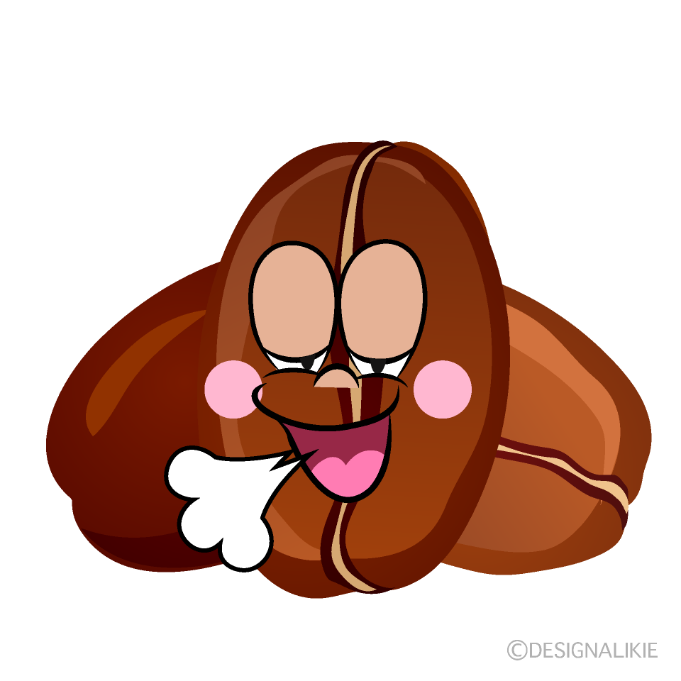 Relaxing Coffee Bean Cartoon Character Image