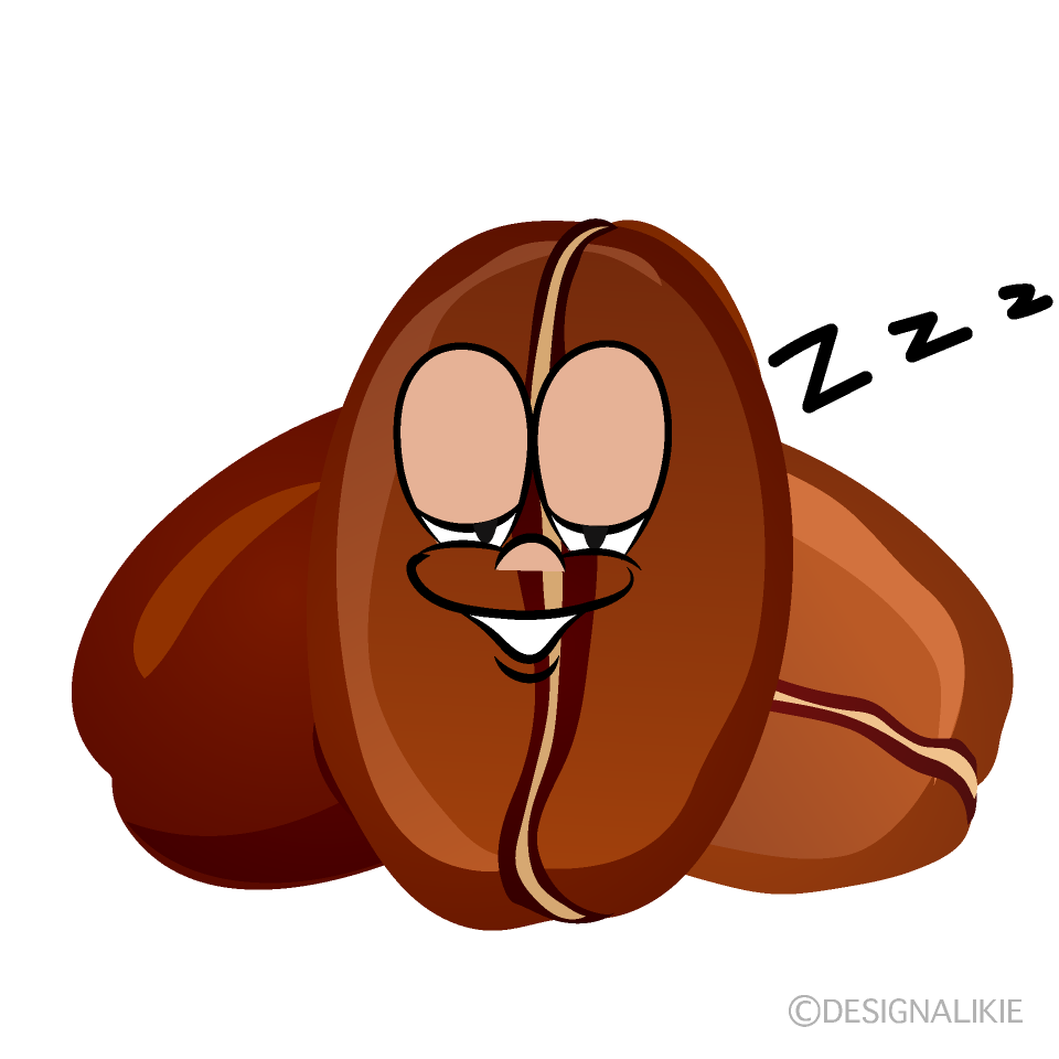 Sleeping Coffee Bean Cartoon Character Image