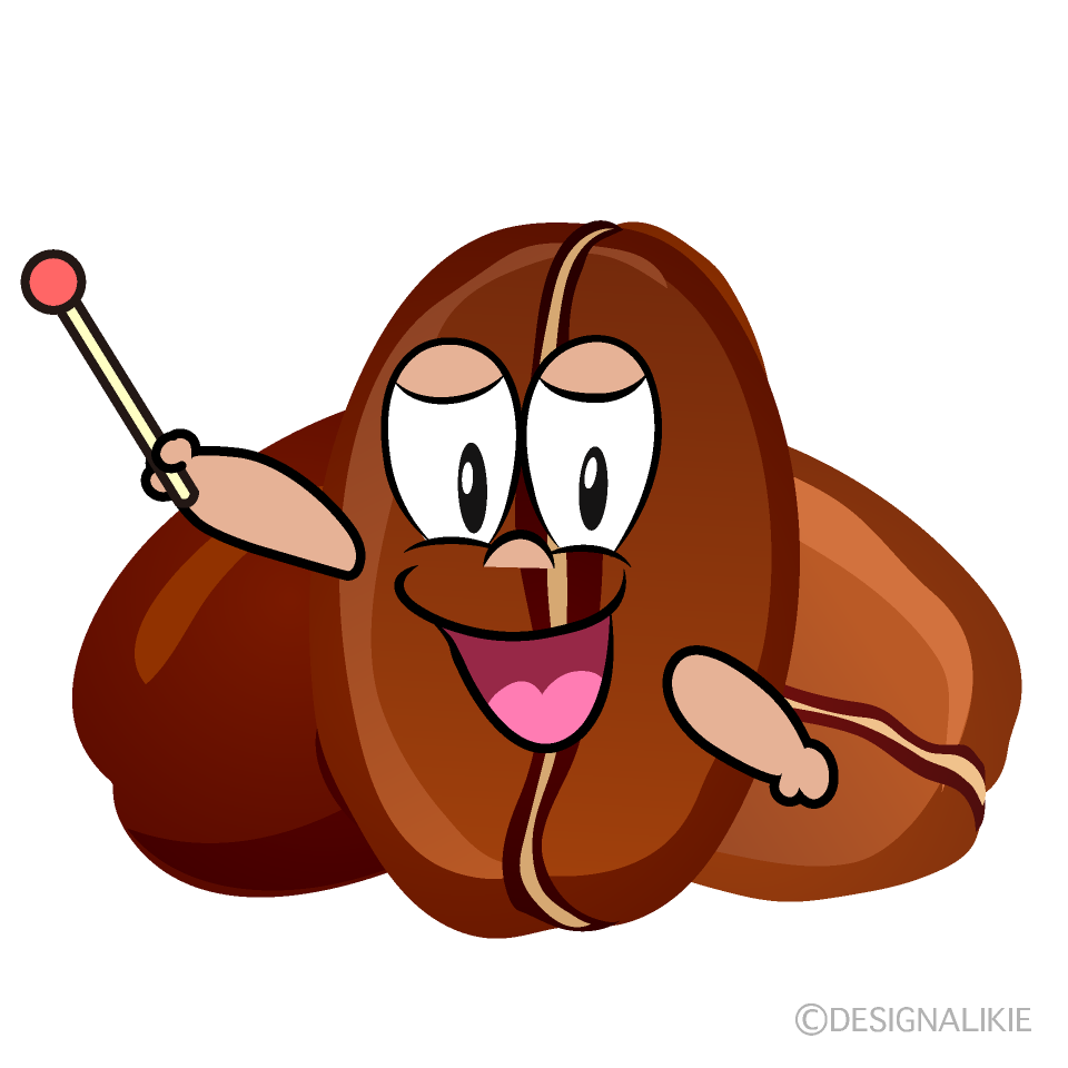 Speaking Coffee Bean Cartoon Character Image