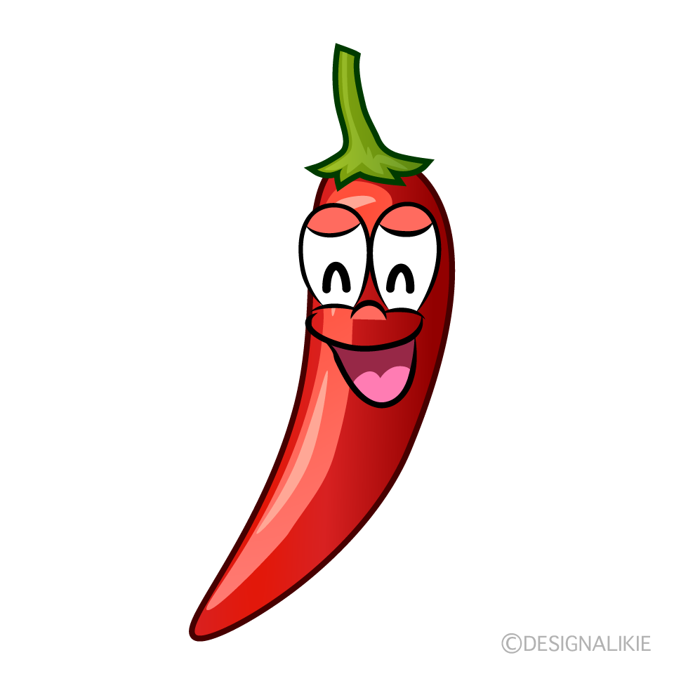 Smiling Chili Pepper Cartoon Character Image