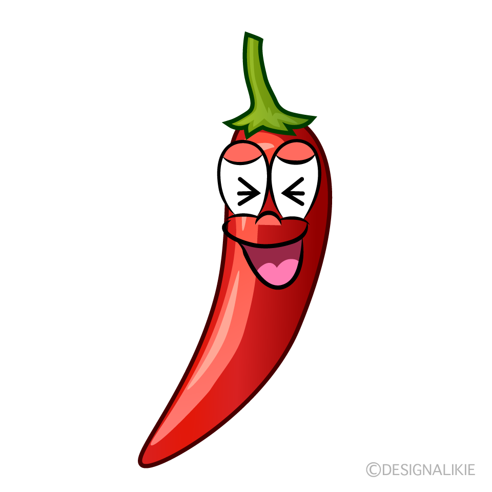 Laughing Chili Pepper Cartoon Character Image