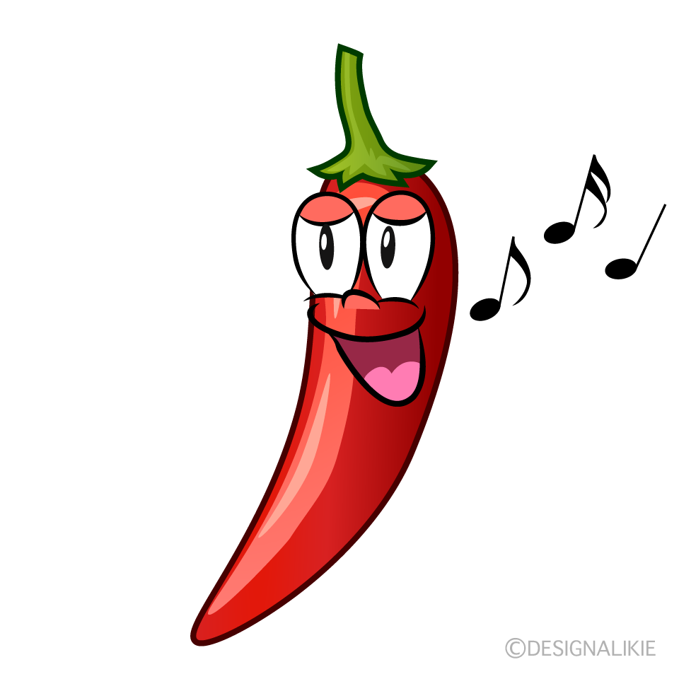 Singing Chili Pepper Cartoon Character Image