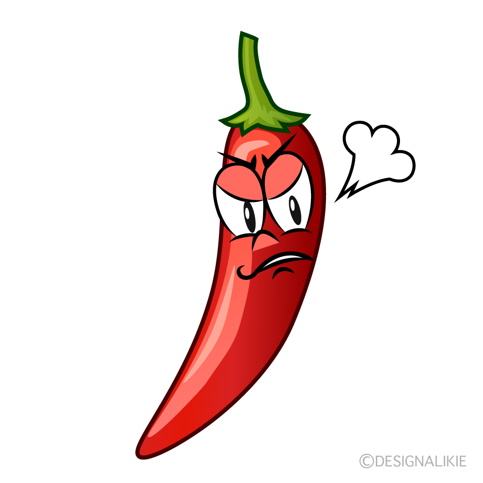 Angry Chili Pepper Cartoon Character Image