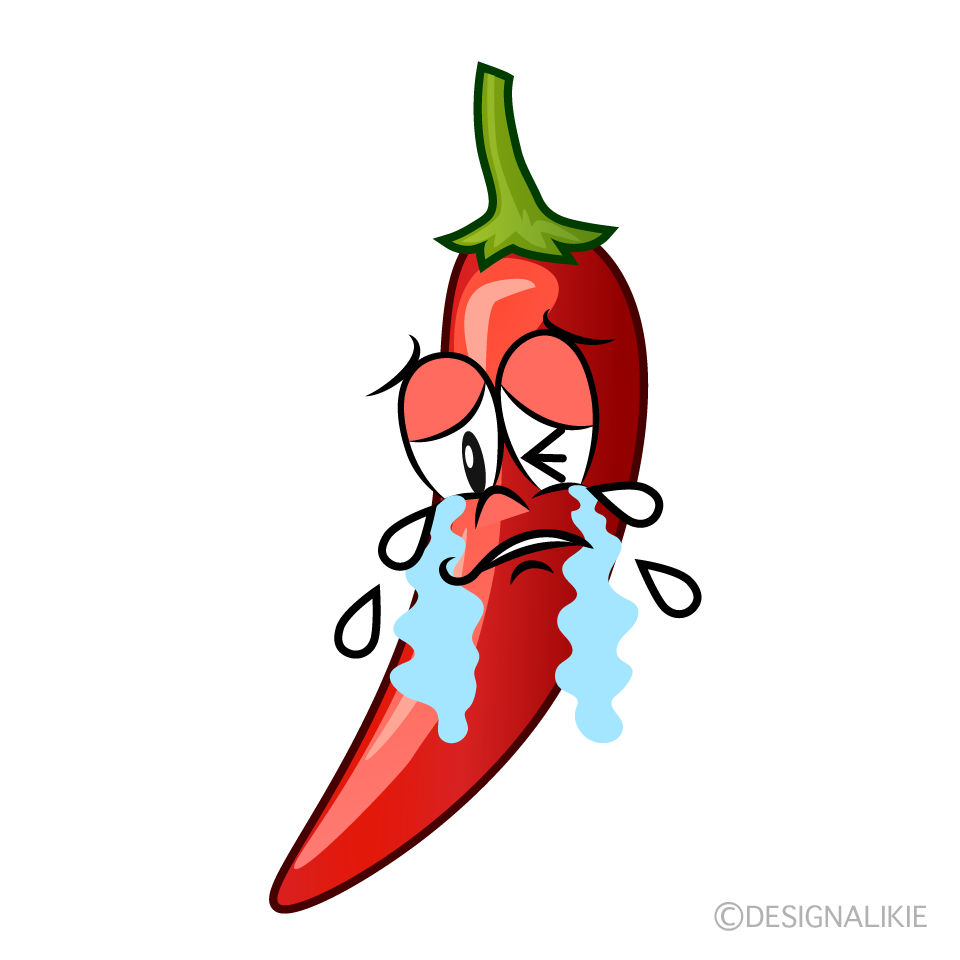 Crying Chili Pepper Cartoon Character Image