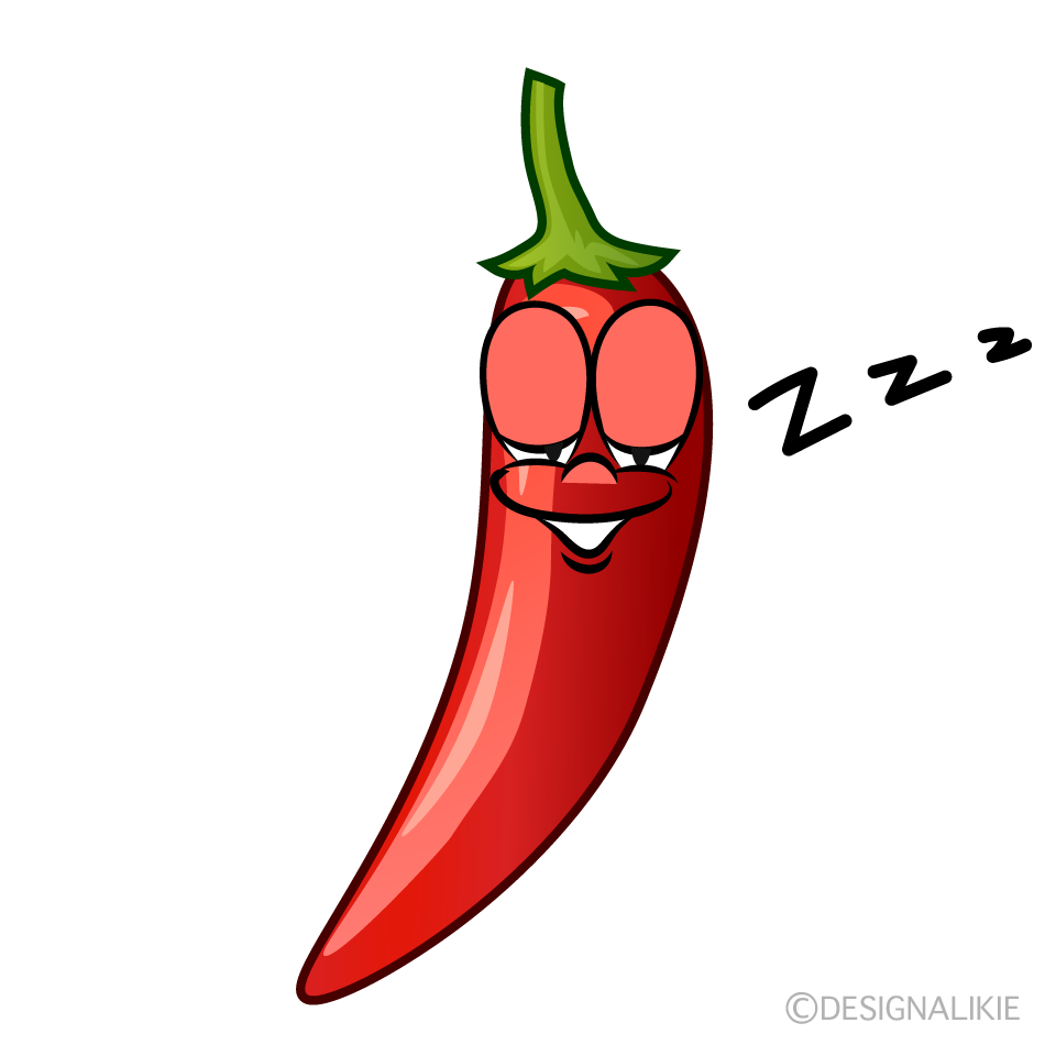 Sleeping Chili Pepper Cartoon Character Image