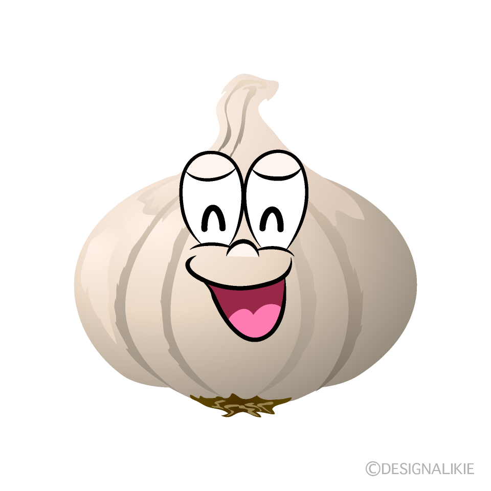 Smiling Garlic Cartoon Character Image