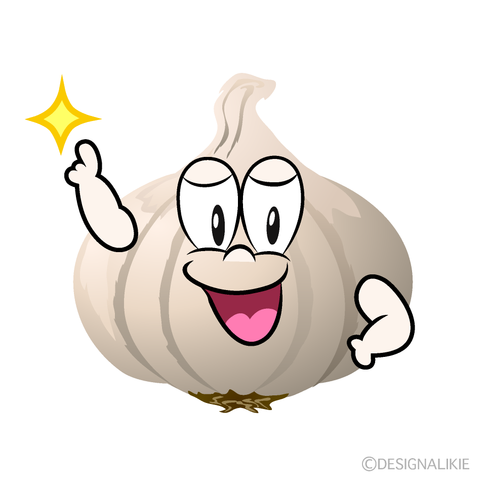 Posing Garlic Cartoon Character Image