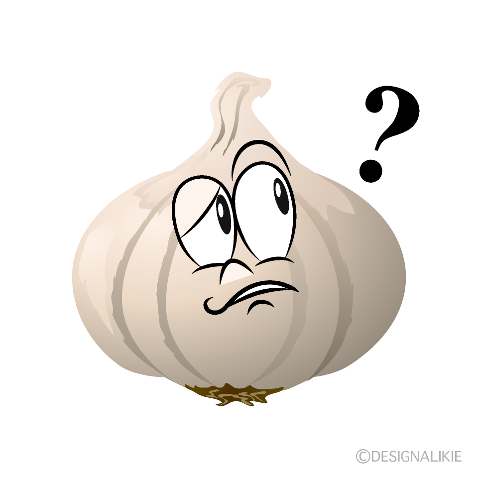 Thinking Garlic Cartoon Character Image