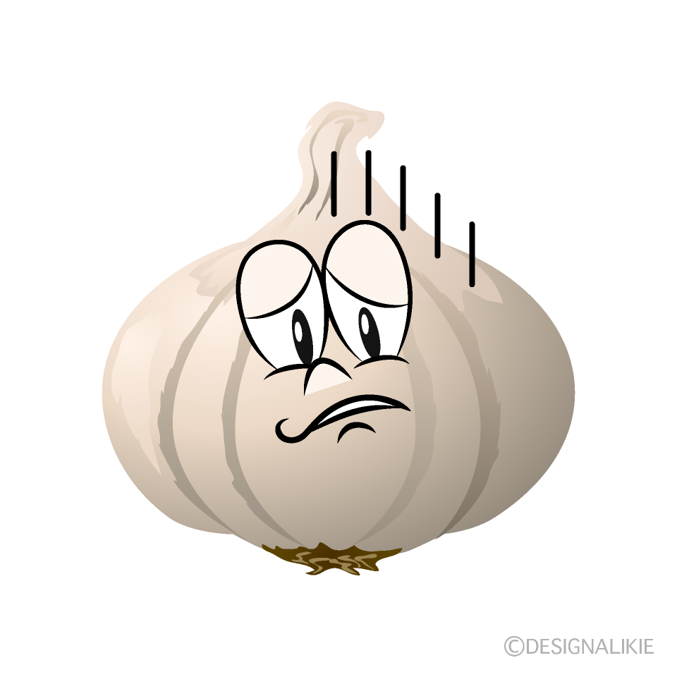 Depressed Garlic Cartoon Character Image