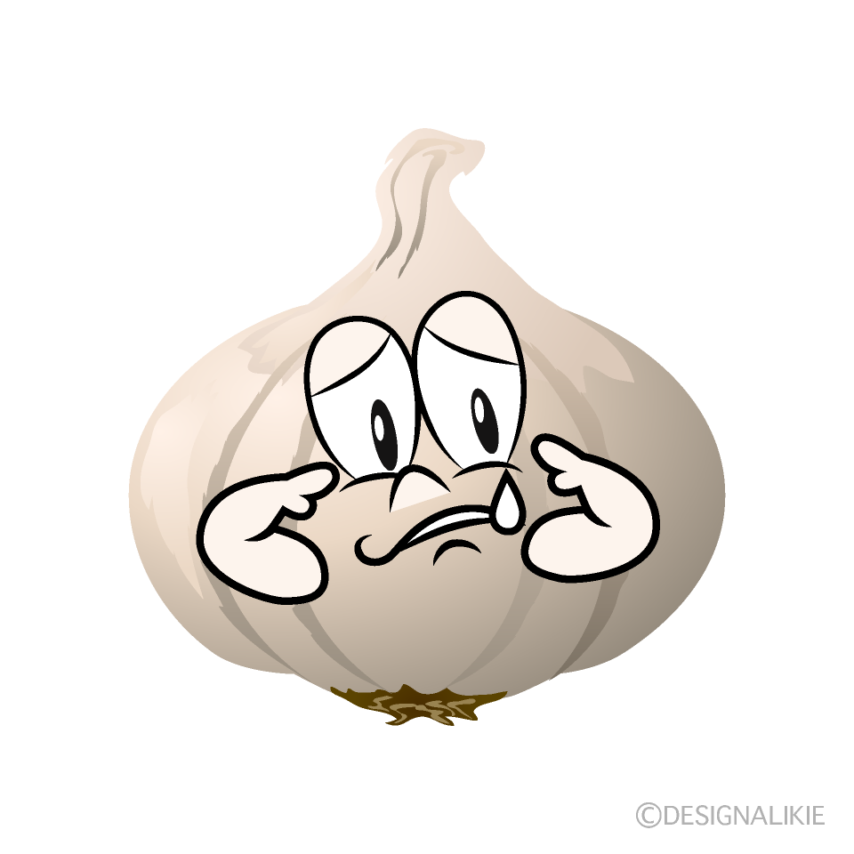 Sad Garlic Cartoon Character Image