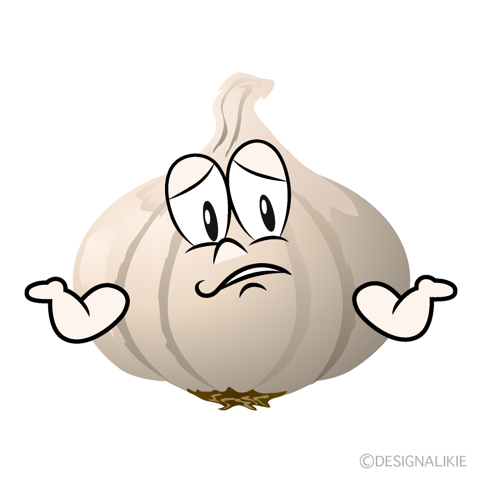 Troubled Garlic Cartoon Character Image