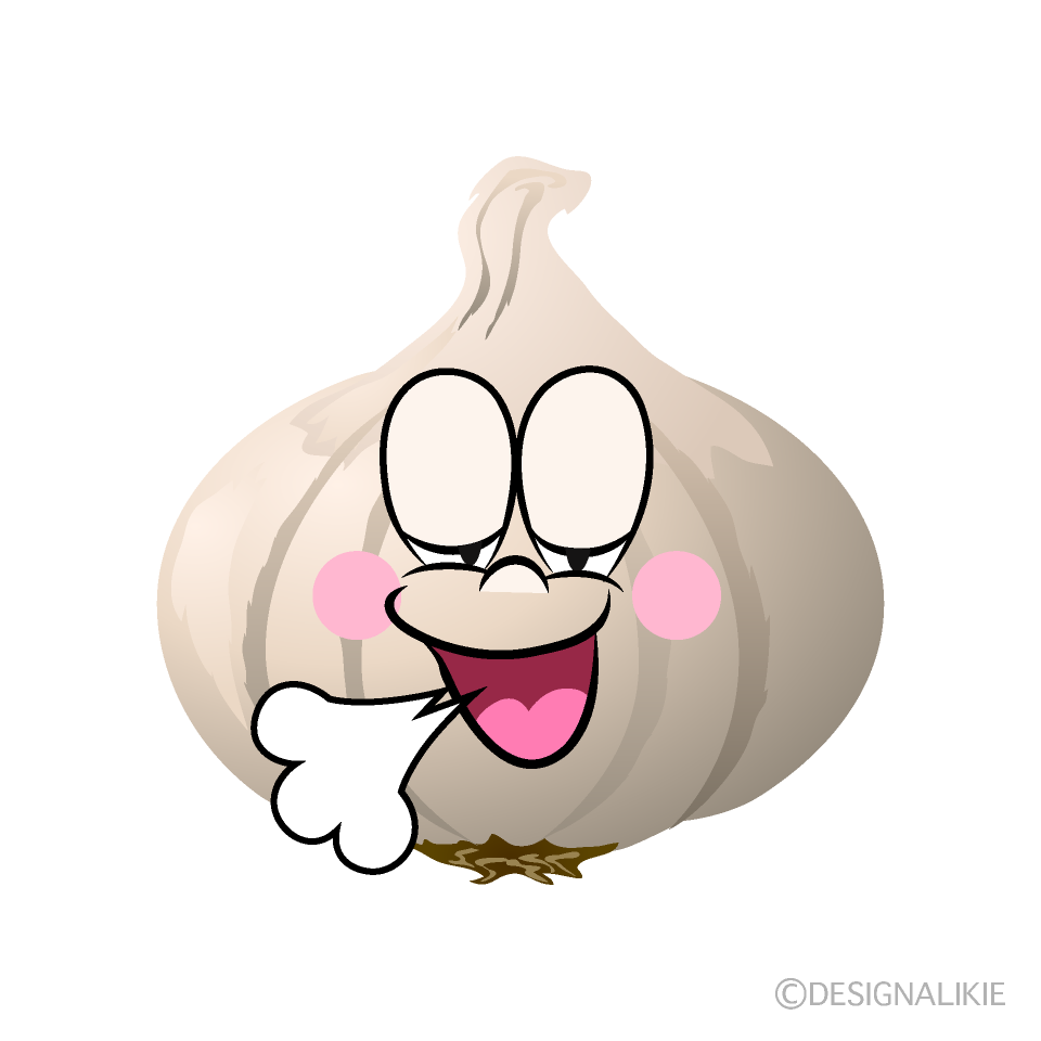 Relaxing Garlic Cartoon Character Image