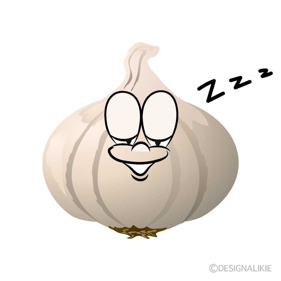 Sleeping Garlic Cartoon Character Image