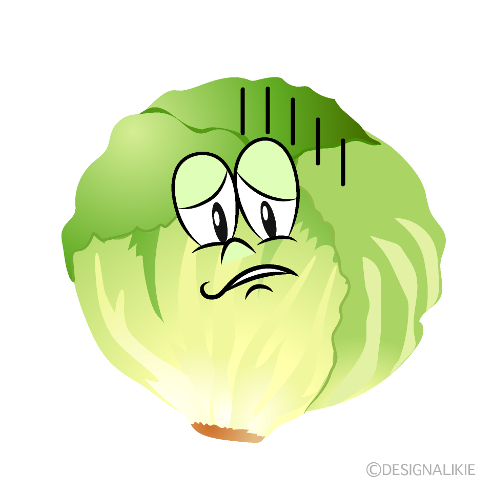 Depressed Lettuce Cartoon Character Image