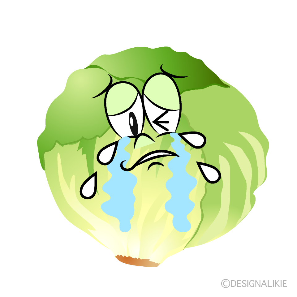 Crying Lettuce Cartoon Character Image