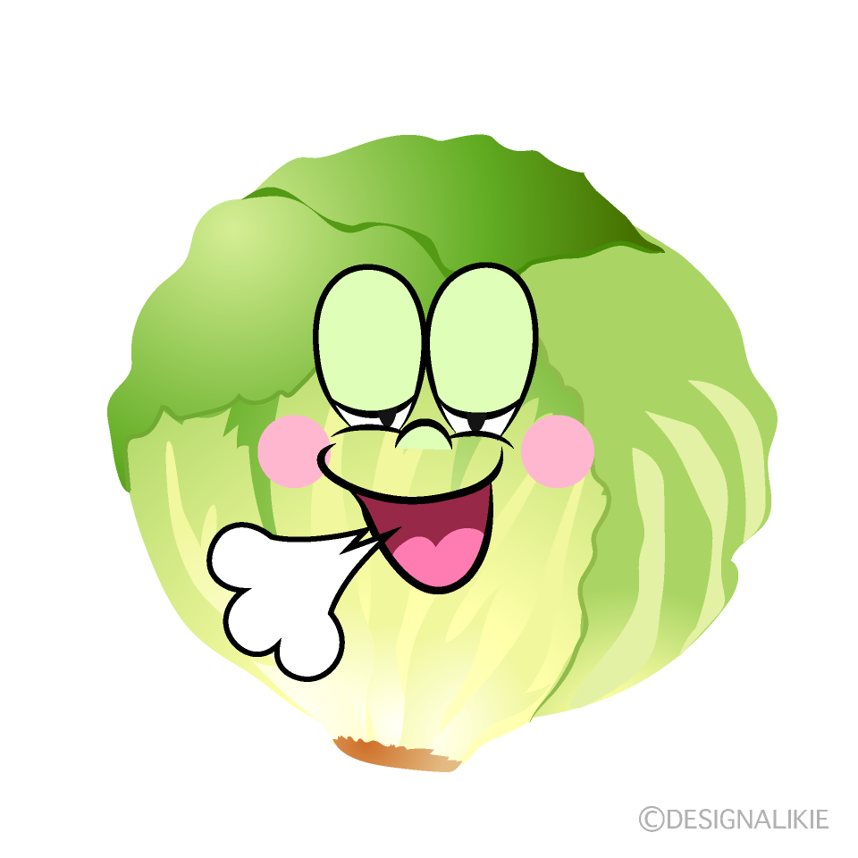 Relaxing Lettuce Cartoon Character Image