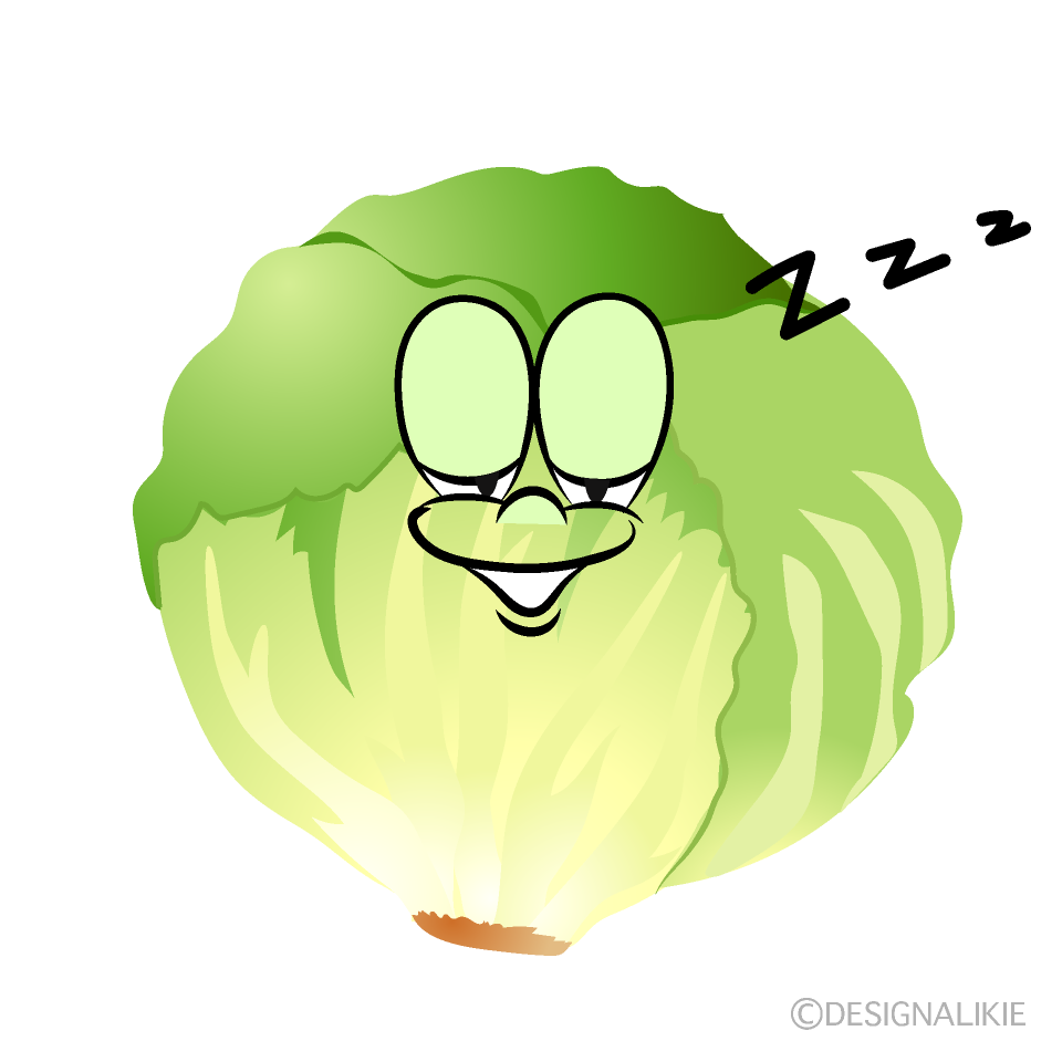 Sleeping Lettuce Cartoon Character Image