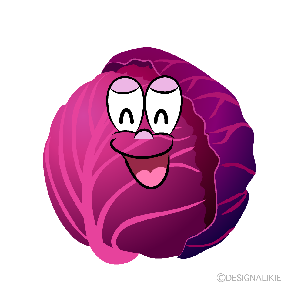 Smiling Red Cabbage Cartoon Character Image