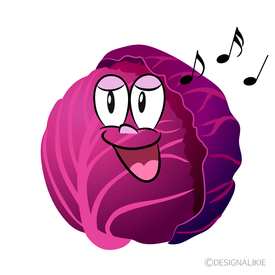 Singing Red Cabbage Cartoon Character Image