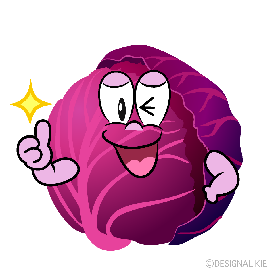 Thumbs up Red Cabbage Cartoon Character Image