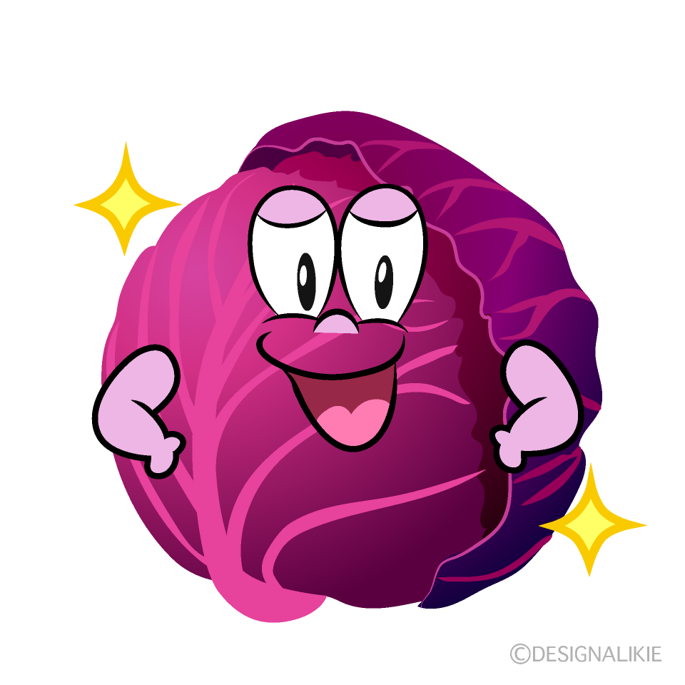 Glitter Red Cabbage Cartoon Character Image