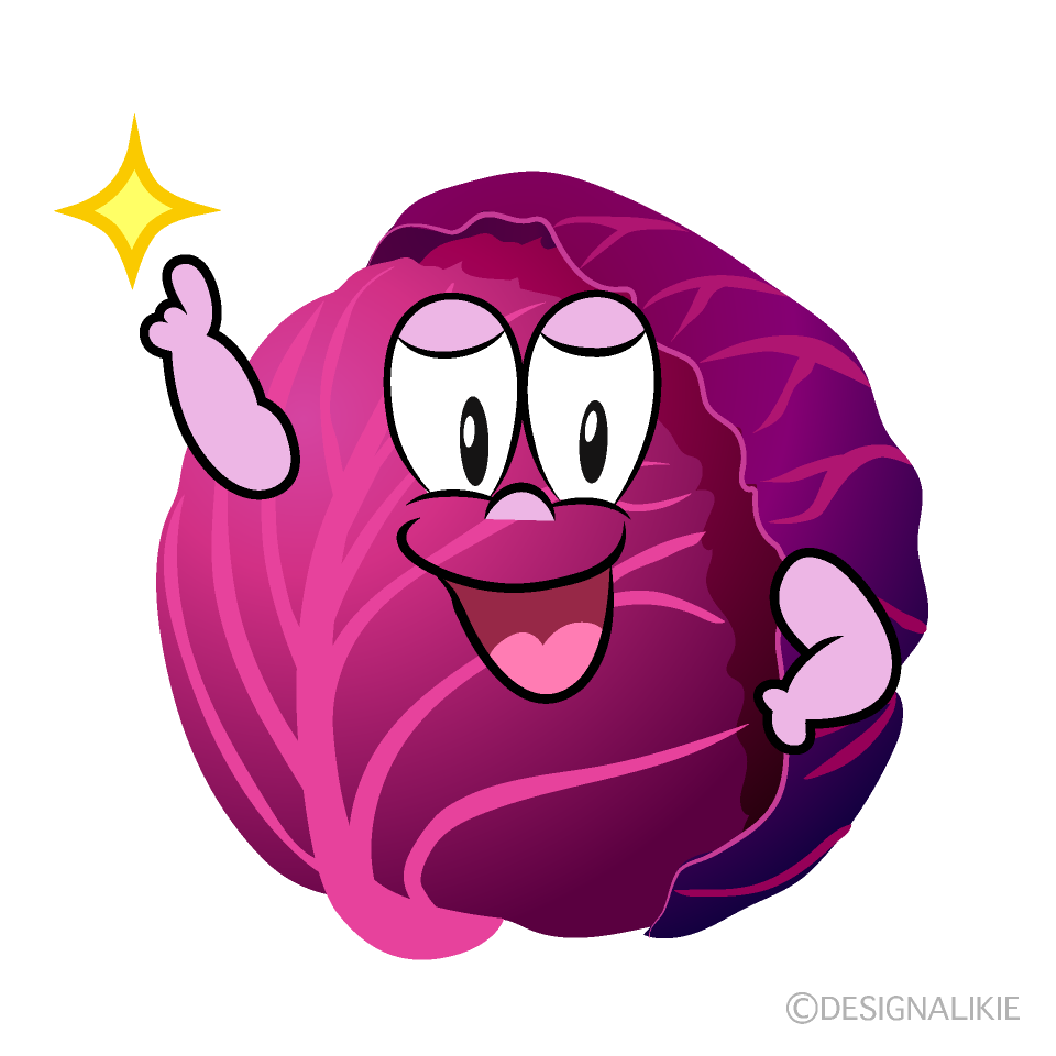 Posing Red Cabbage Cartoon Character Image