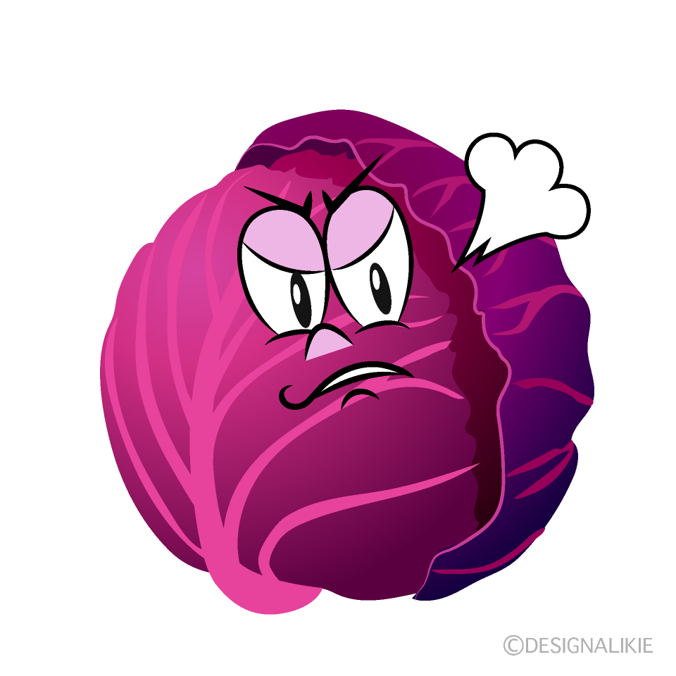 Angry Red Cabbage Cartoon Character Image