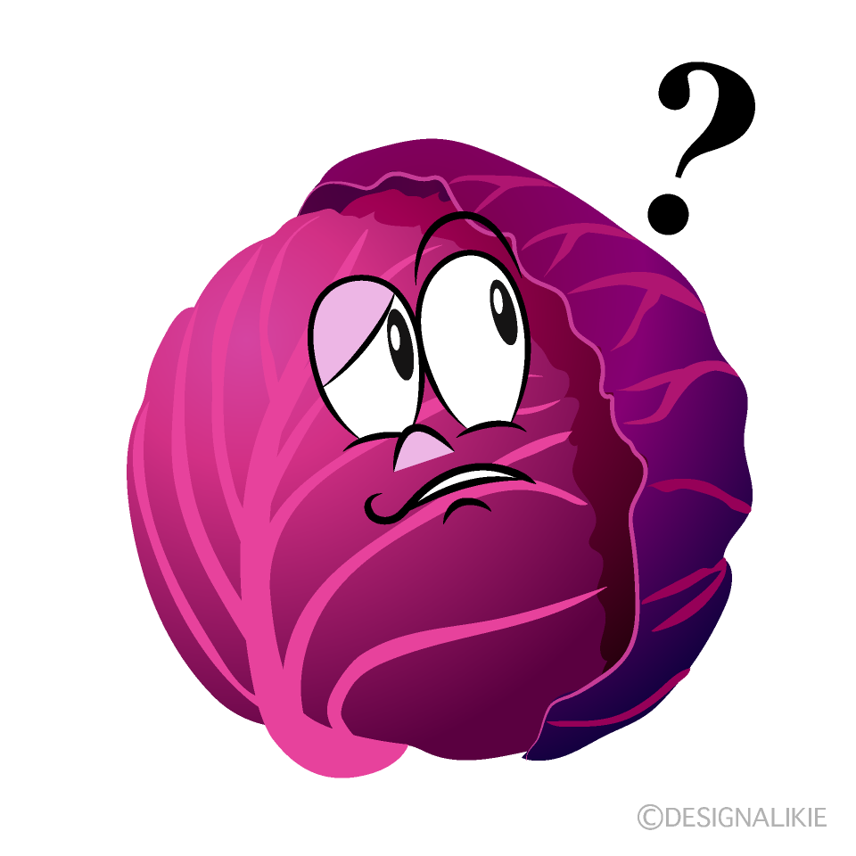 Thinking Red Cabbage Cartoon Character Image