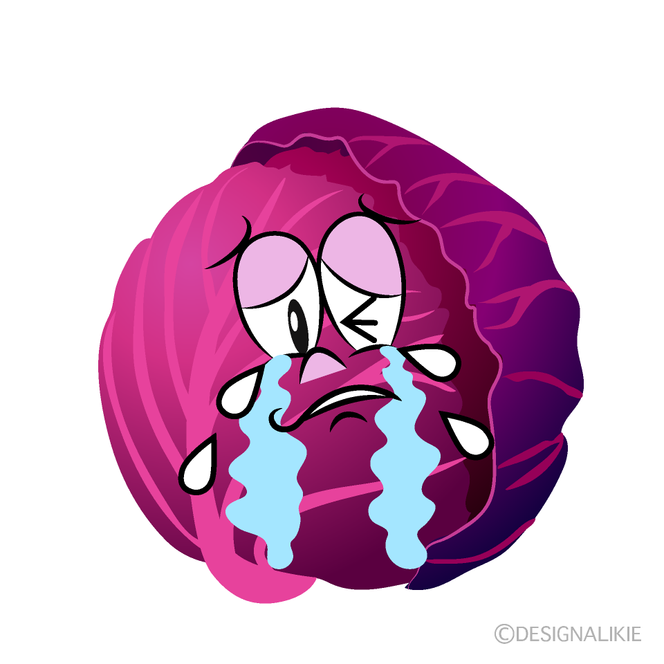 Crying Red Cabbage Cartoon Character Image