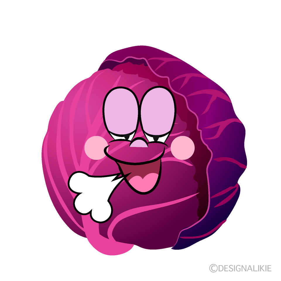 Relaxing Red Cabbage Cartoon Character Image