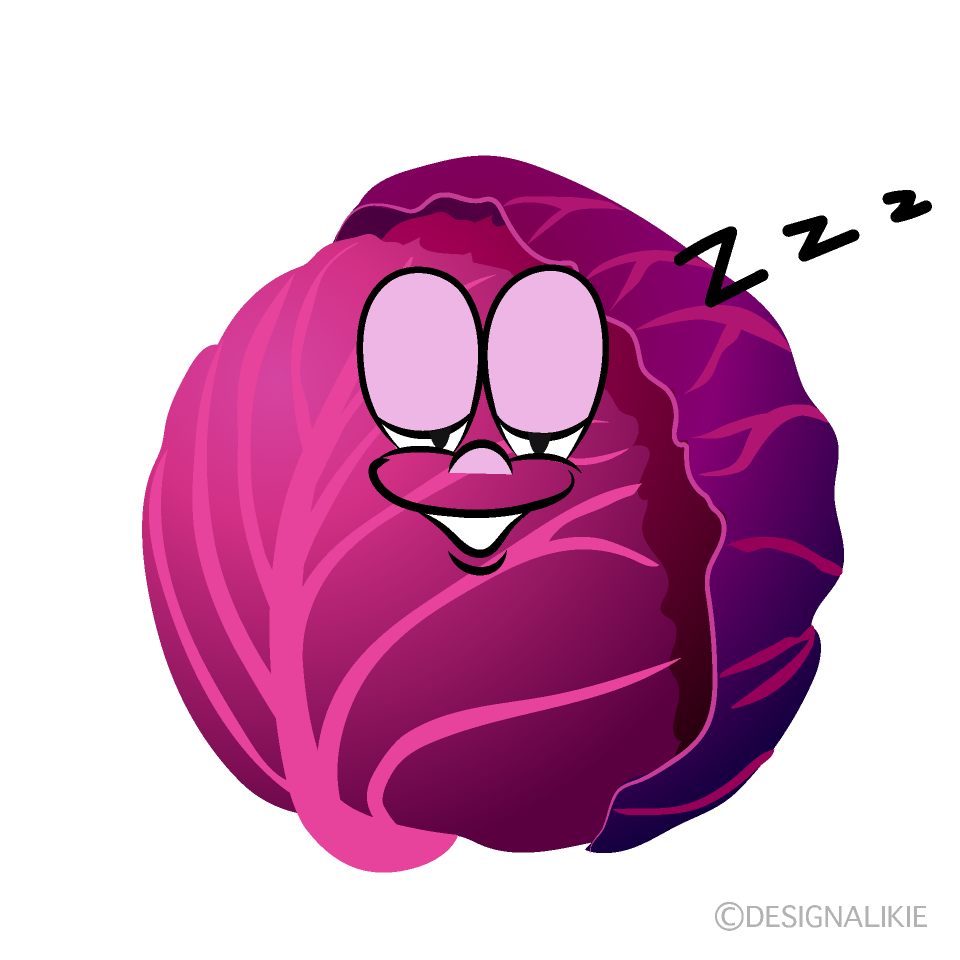 Sleeping Red Cabbage Cartoon Character Image