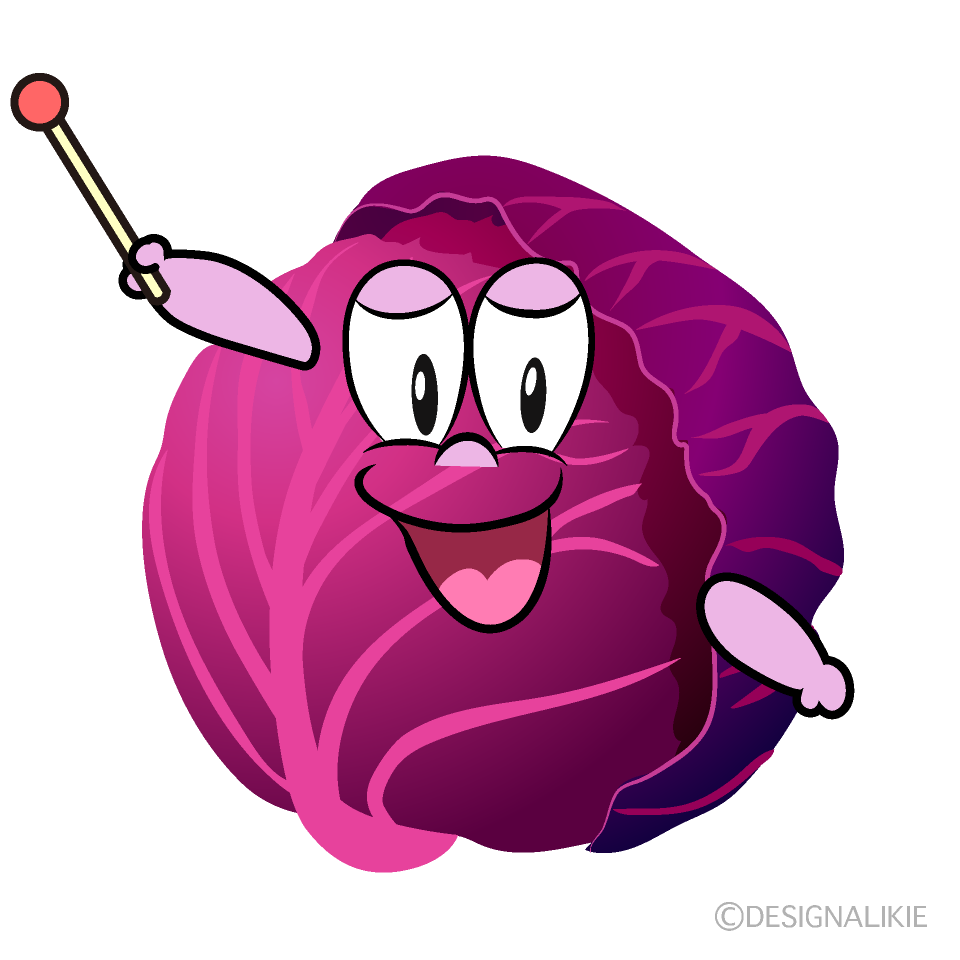 Speaking Red Cabbage Cartoon Character Image