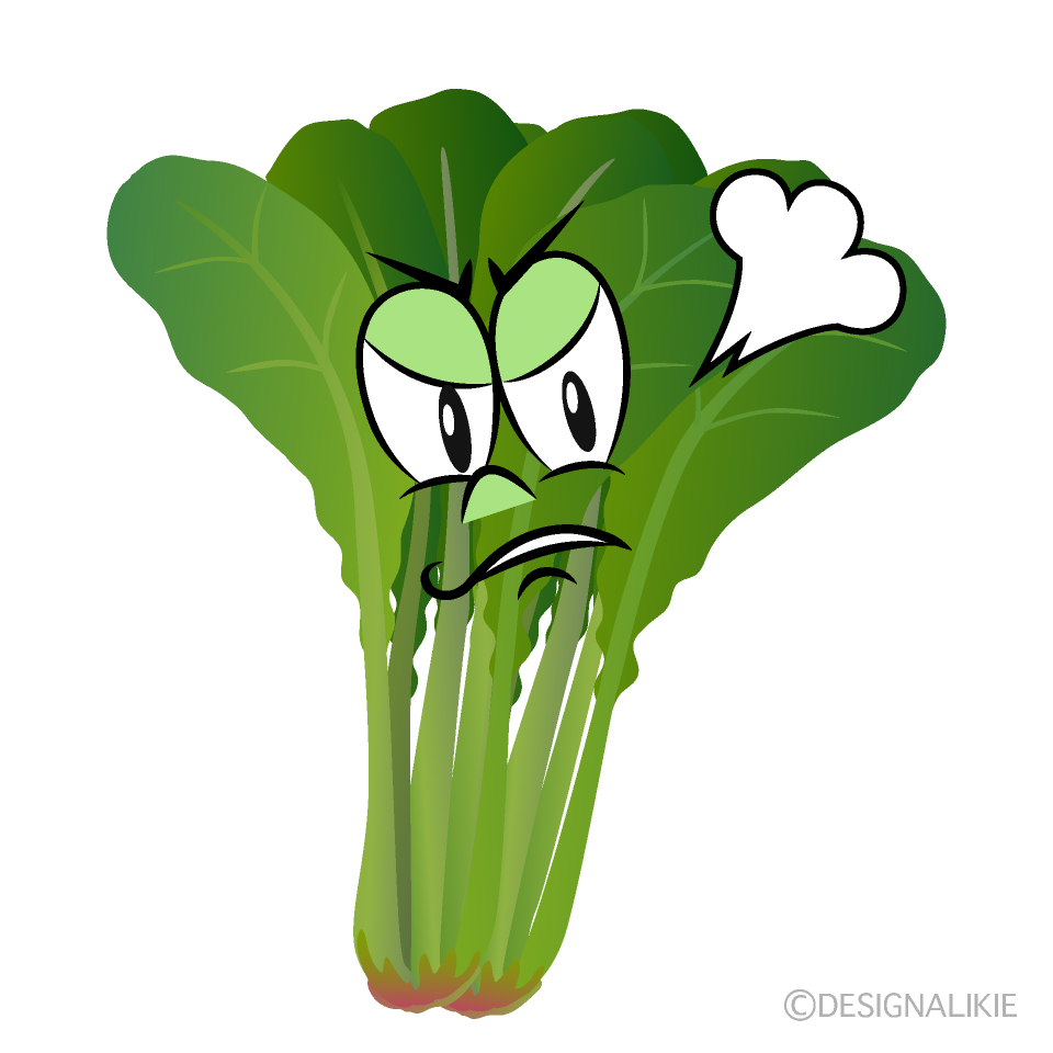 Angry Spinach Cartoon Character Image