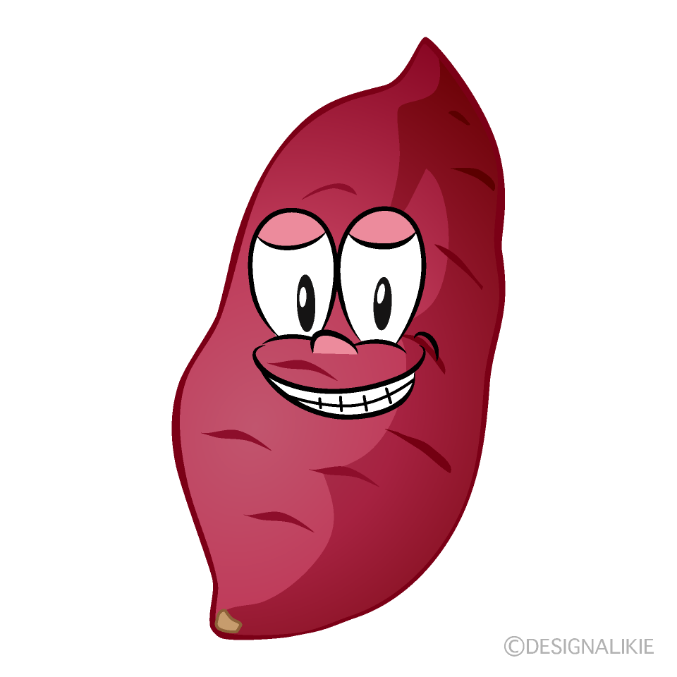 Grinning Sweet Potato Cartoon Character Image