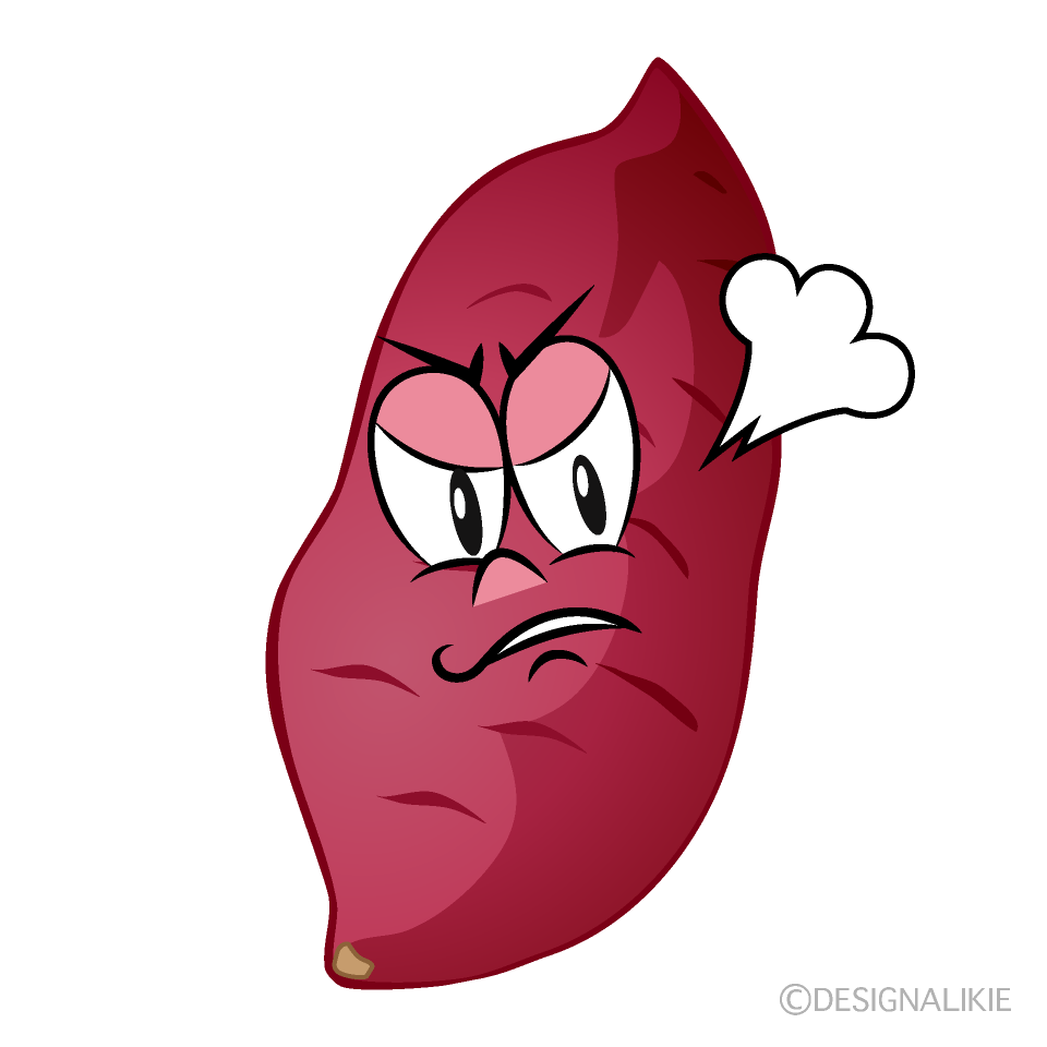 Angry Sweet Potato Cartoon Character Image