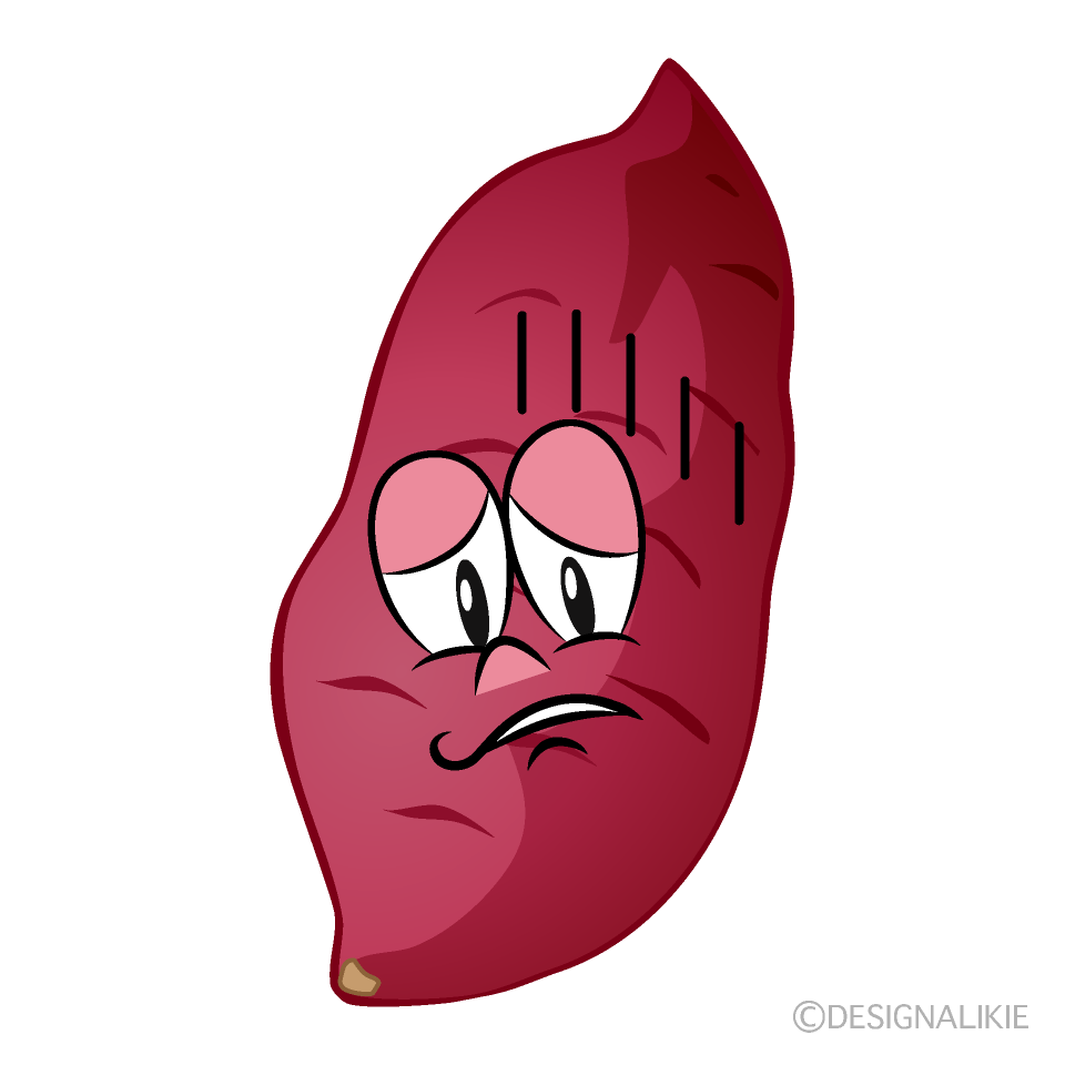 Depressed Sweet Potato Cartoon Character Image