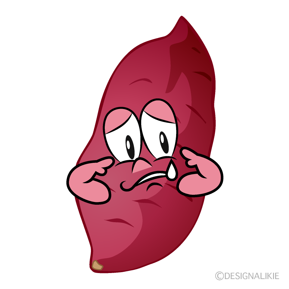 Sad Sweet Potato Cartoon Character Image