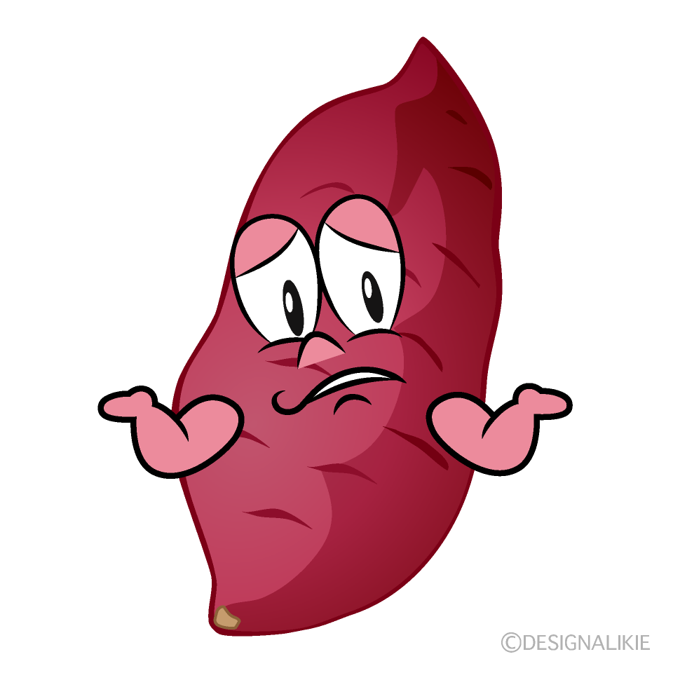 Troubled Sweet Potato Cartoon Character Image