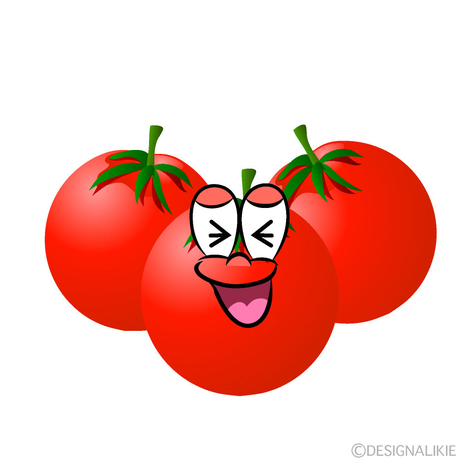 Laughing Cherry Tomato Cartoon Character Image