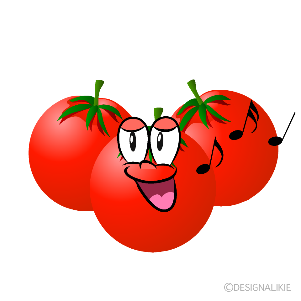 Singing Cherry Tomato Cartoon Character Image