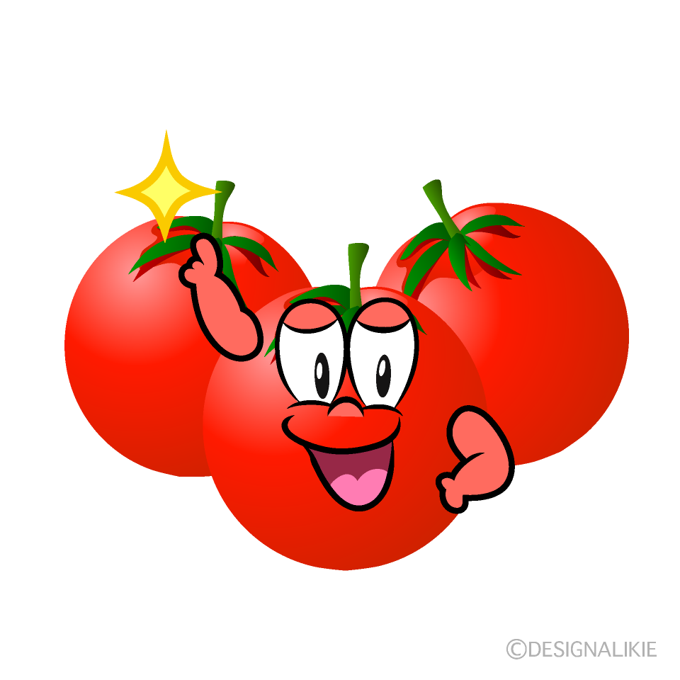 Posing Cherry Tomato Cartoon Character Image