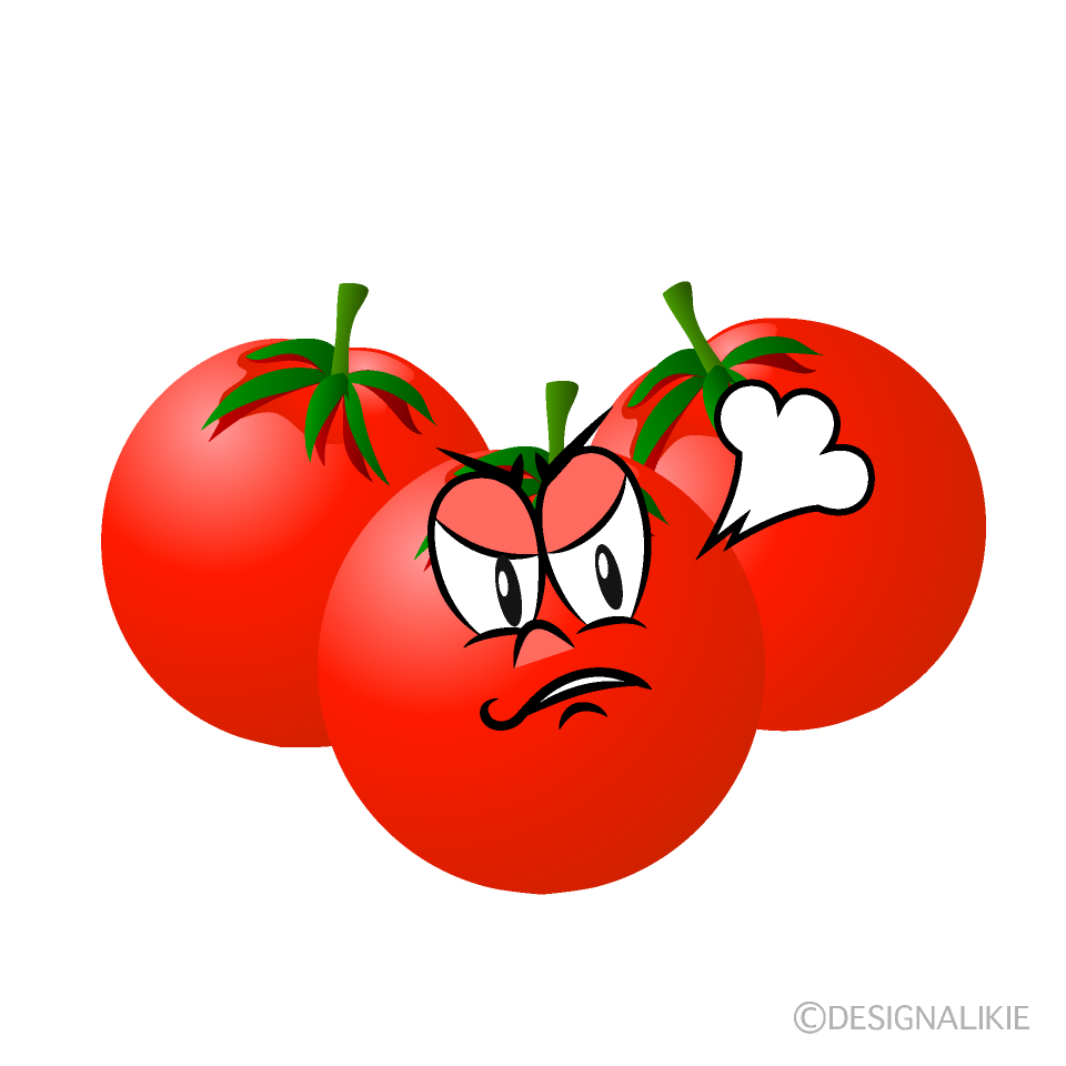 Angry Cherry Tomato Cartoon Character Image