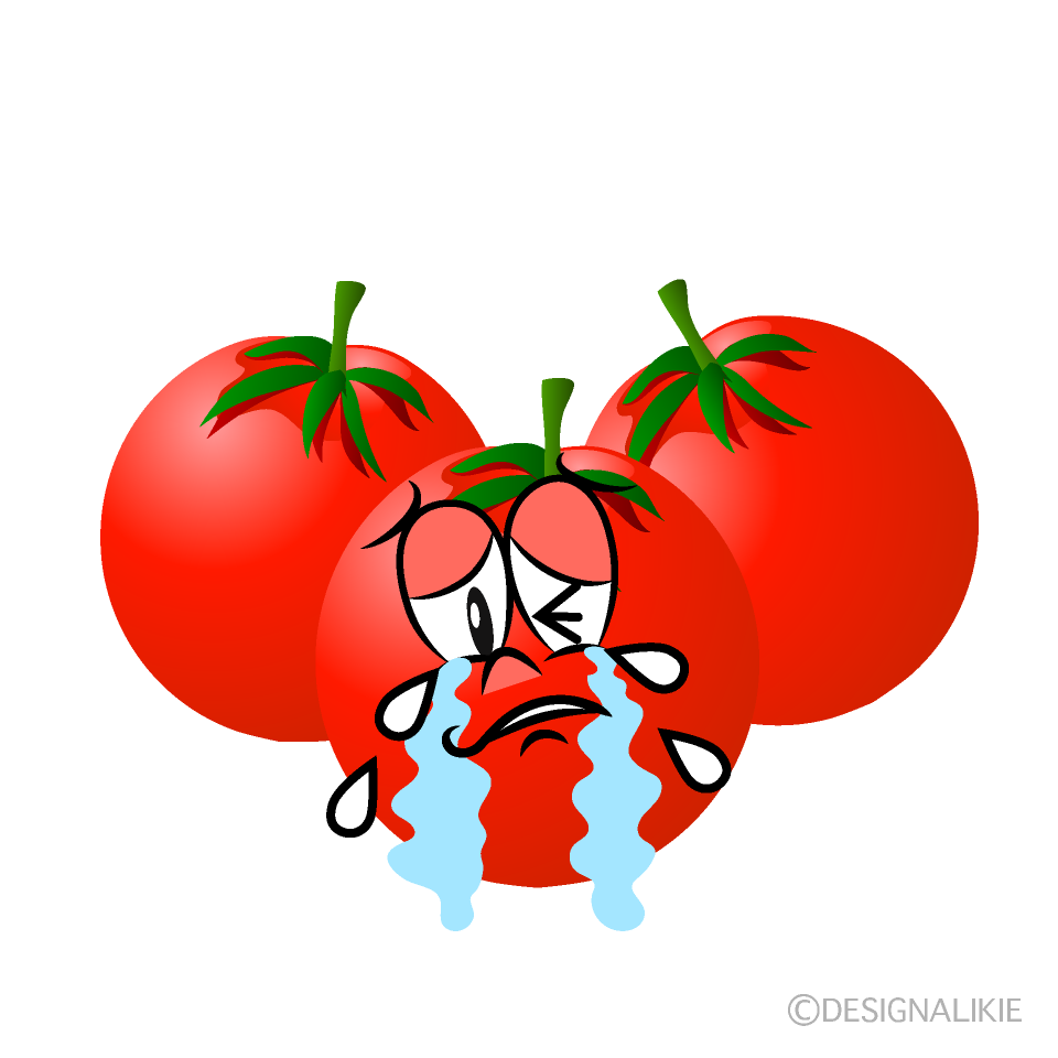 Crying Cherry Tomato Cartoon Character Image