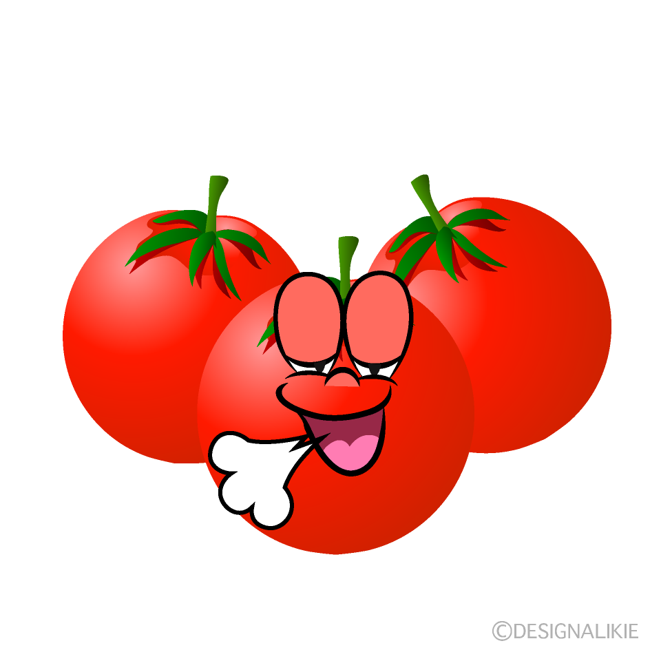 Relaxing Cherry Tomato Cartoon Character Image